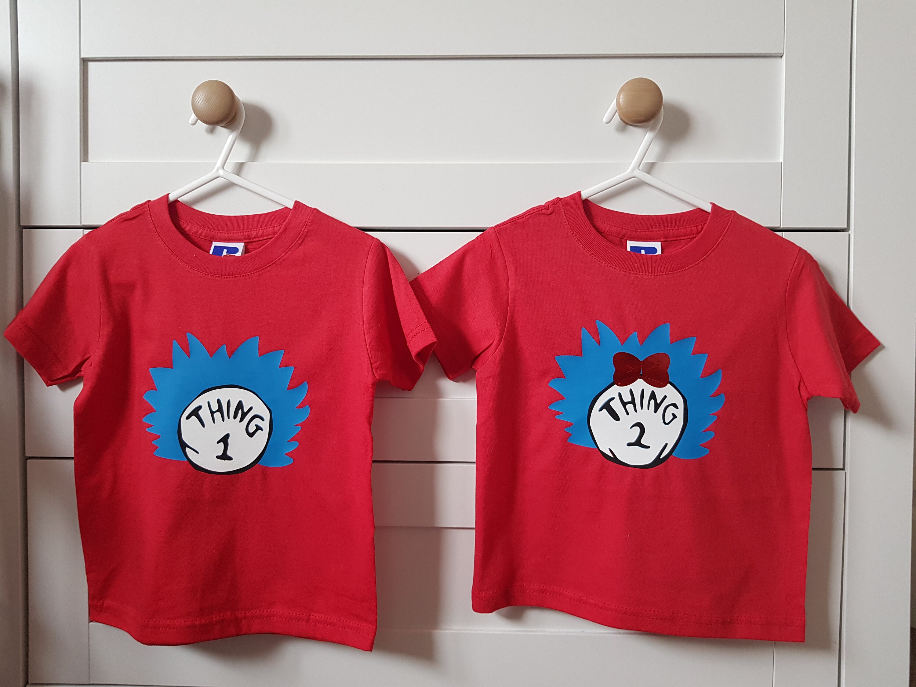 Thing One And Thing Two Matching T-Shirt - Dr Seuss World Book Day Shirt For Men, Women, Kids