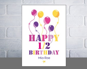 Half Birthday Card Etsy