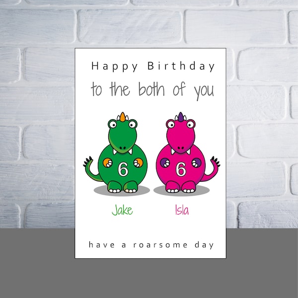 Personalised Twin Birthday Card, Personalised Twin Card, Twins Card, Twins First Birthday Card, Birthday Card for Twins, Twin Birthday Card,