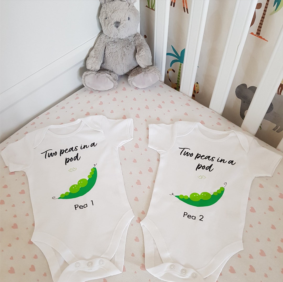Twin Clothing, Twin Baby Clothing, Two Peas in a Pod, Twin Baby Gift