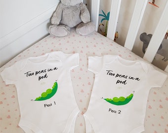 Twin Clothing, Twin Baby Clothing, Two Peas in a Pod, Twin Baby Gift Set, Baby Clothes for Twins, Clothes for Newborn Twins, Twin Baby Gift
