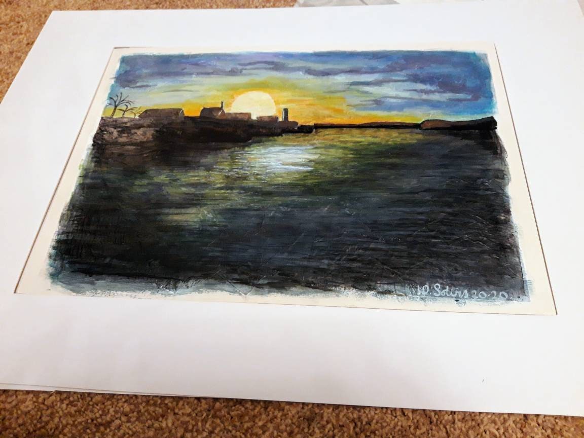 Oslo Norway Landscape A3 Original acrylic painting on textured Etsy