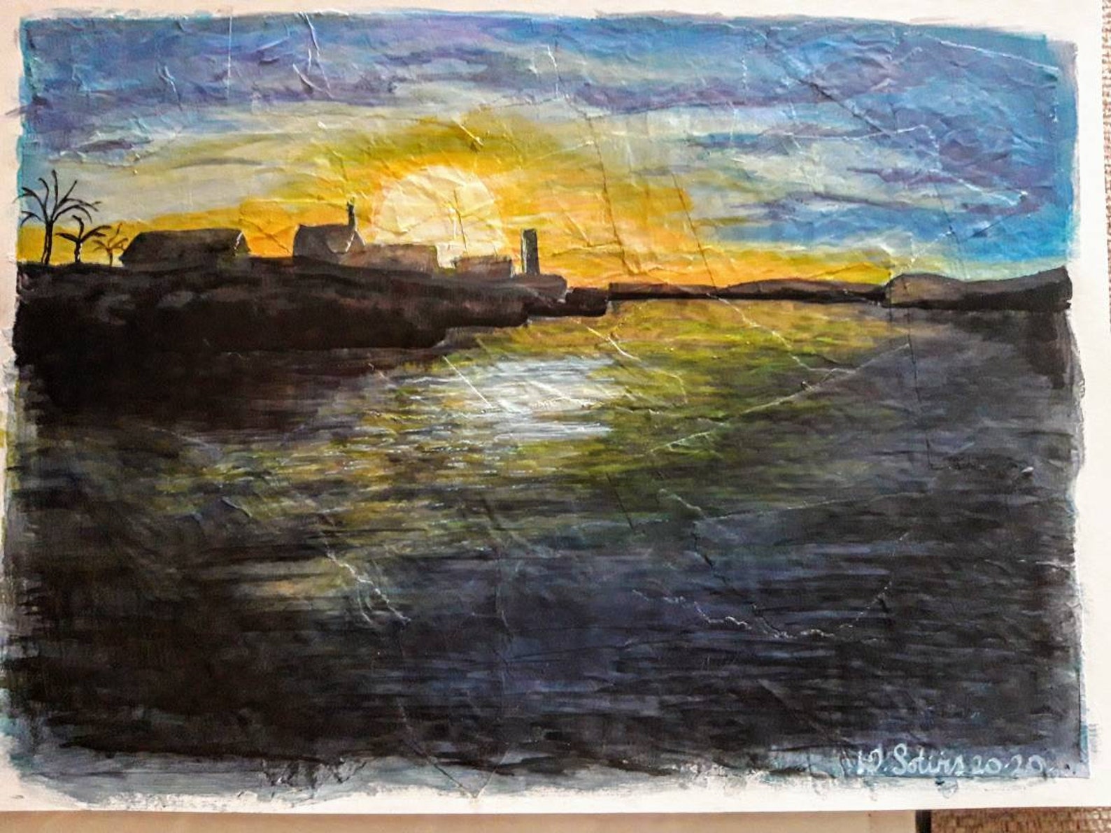 Oslo Norway Landscape A3 Original acrylic painting on textured Etsy