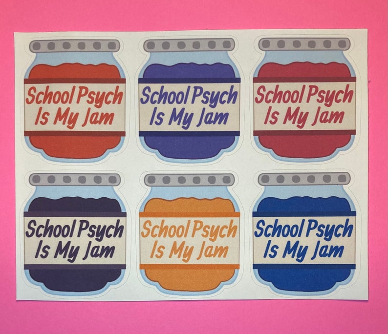 School Psych Is My Jam Sticker waterproof available