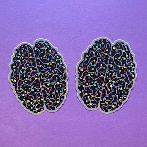 Colorpop Brain Vinyl Sticker; psychology, neuropsychology, neurologist, psychologist gift