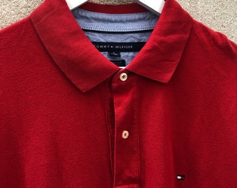 Oversize Polo Tommy Hilfiger Red - Size XL