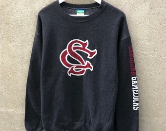 Vintage 90s Champion South CAROLINA GAMECOCKS Round Neck Black Sweatshirt Pullover Logo - Size L