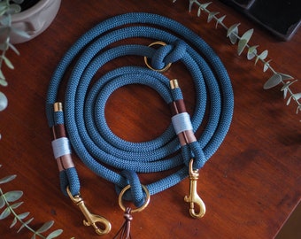 Dog leash I rope I handmade for medium-sized to large dogs I blue petrol