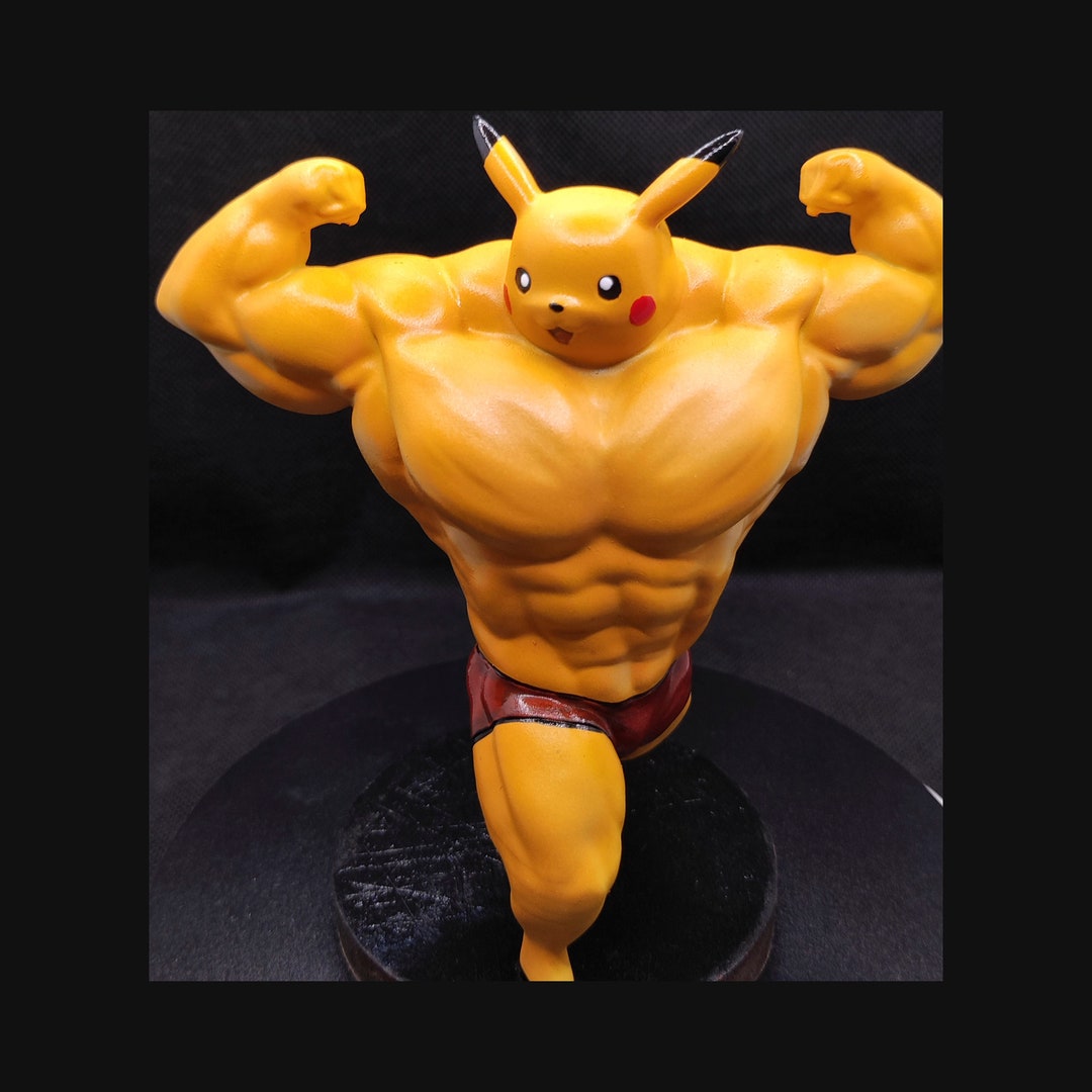 Ultra Swole Pikachu Figure - 3d Printed - Hand Painted - Etsy