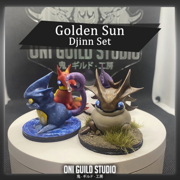 Djinns Golden Sun Pack peint à la main / Mars, Vénus, Jupiter, Mercure / Figurines