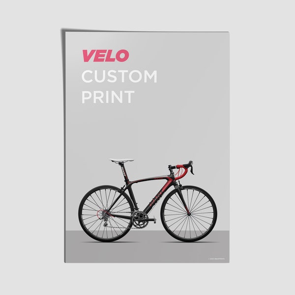 A4 Custom Cycling Graphic Illustration of Your bike - Cycling gifts - Bespoke illustration - Custom Gift for Cyclist - Road Bike Poster