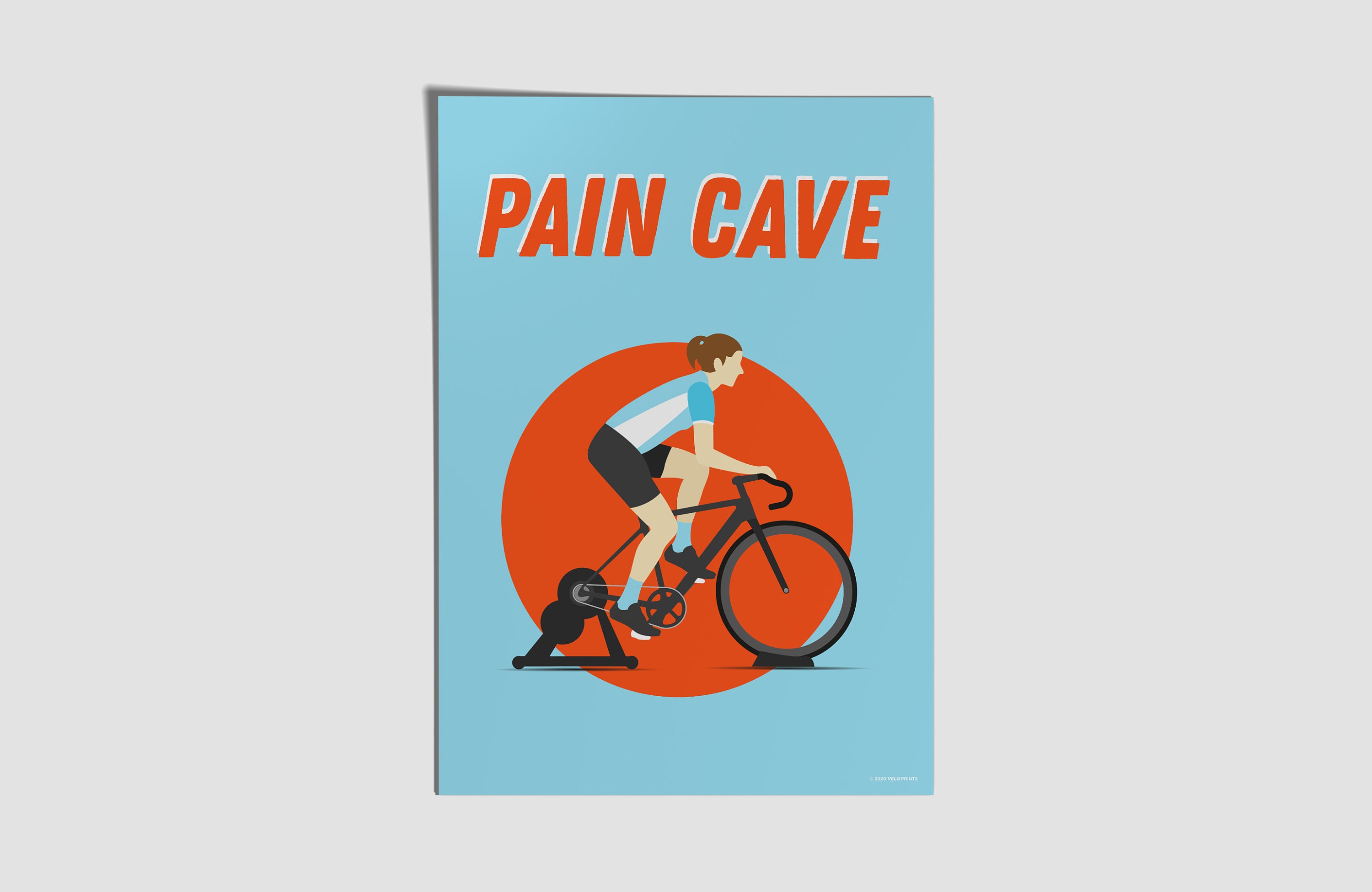 Pain Cave Print Female V1 Indoor Cycling Print Cycling Illustration