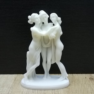 The Three Graces - Charites 13.5cm-5.31in Ancient Greek Statue Museum Copy Alabaster Handmade Sculpture Free Shipping - Free Tracking Number