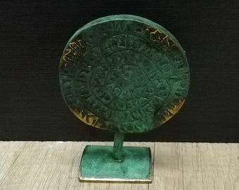 古代ギリシャの黄金ブロンズ製ファイストス円盤、ミノア文明のクレタ島
