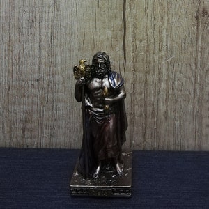 Zeus With Thunderbolt- Ancient Greek God- The King of the Gods 8.5cm-3.34in Unique Details Bronze Color Free Shipping - Free Tracking Number