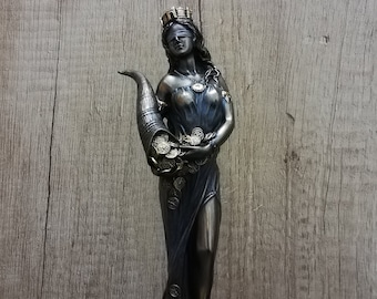 Fortuna Goddess Of Wealth Tyche 7.28in-18.5cm Ancient Greek Mythology Unique Details Bronze Color Free Shipping - Free Tracking Number
