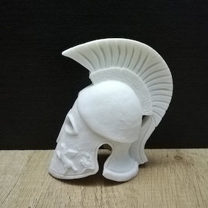 Greek Helmet Ancient Greece Protect Warriors Alabaster Handmade Sculpture 12cm-4.72in White Marble  Free Shipping - Free Tracking Number