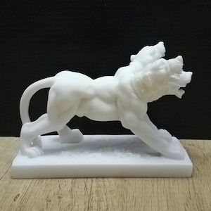 Cerberus The guardian of Hades 10.5cm-4.13inH 15cm-5.90inW Handmade Greek Sculpture White Marble  Free Shipping - Free Tracking Number