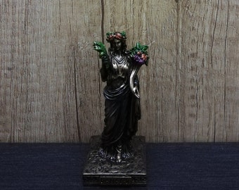 Statua di Demetra: dea greca dell'agricoltura, finitura bronzo (8,8 cm)