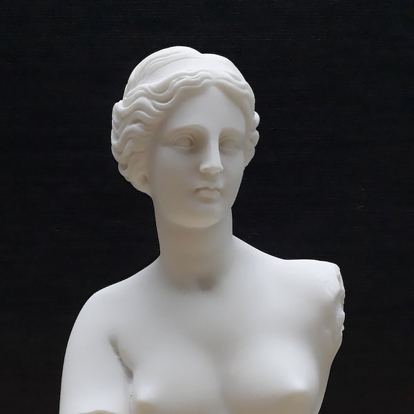 Venus von Milo Büste Kopf - Aphrodite Alabaster Handgefertigte Skulptur 22,5 cm - 22,5 cm Kostenloser Versand - Kostenlose Tracking-Nummer