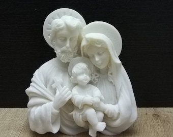 聖家族 | イエス・聖母マリアと聖ヨセフ 12.5 cm - 4.92 インチ 手作り