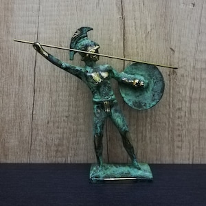 Leonidas Statue Ancient Greek Spartan King Greek Warrior 15.5cm-6.10in Bronze Handmade Statue Free Shipping - Free Tracking Number