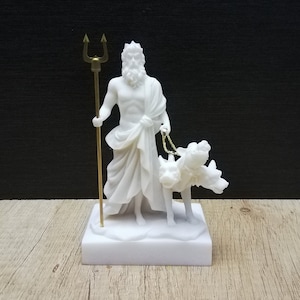 Hades Greek God of the Dead And Underworld Alabaster Handmade Sculpture 13.5cm-5.31in White Marble  Free Shipping - Free Tracking Number
