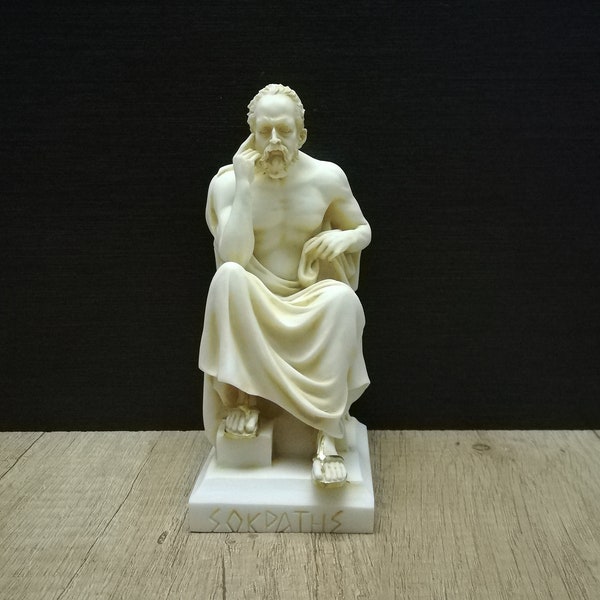 Socrates Famous Greek Philosopher Handmade-Handpainted Greek Sculpture 16.5cm-6.5in White Marble  Free Shipping - Free Tracking Number