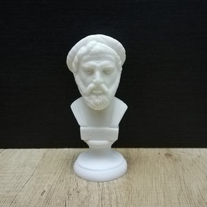 Pythagoras Bust Head 14cm-5.51in Famous Greek Philosopher Handmade Sculpture White Marble  Free Shipping - Free Tracking Number
