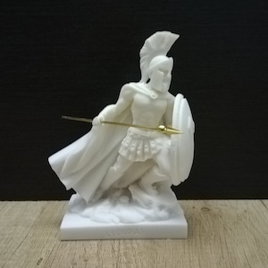 Leonidas Statue Ancient Greek Spartan King Greek Warrior 16cm-6.3in Alabaster Handmade Sculpture  Free Shipping - Free Tracking Number