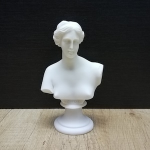 Venus de Milo Bust Head - Aphrodite Alabaster & White Marble Handmade Sculpture 6.1in - 15.5cm Free Shipping - Free Tracking Number