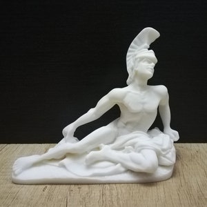 Achilles Greek Hero Greek Warrior 14.5cmH 18cmW Alabaster Handmade Sculpture  Free Shipping - Free Tracking Number