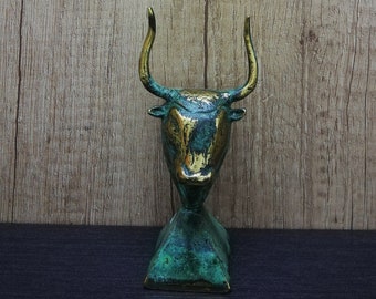 Bull Head Palace of Knossos Minoan Civilization Bronze Handmade Sculpture 12cm-4.72in Free Shipping - Free Tracking Number