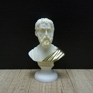 Sophocles Famous Ancient Greek Tragedian Poet Bust Head 11.5cm-4.52in Handmade Marble Cast Sculpture Free Shipping - Free Tracking Number