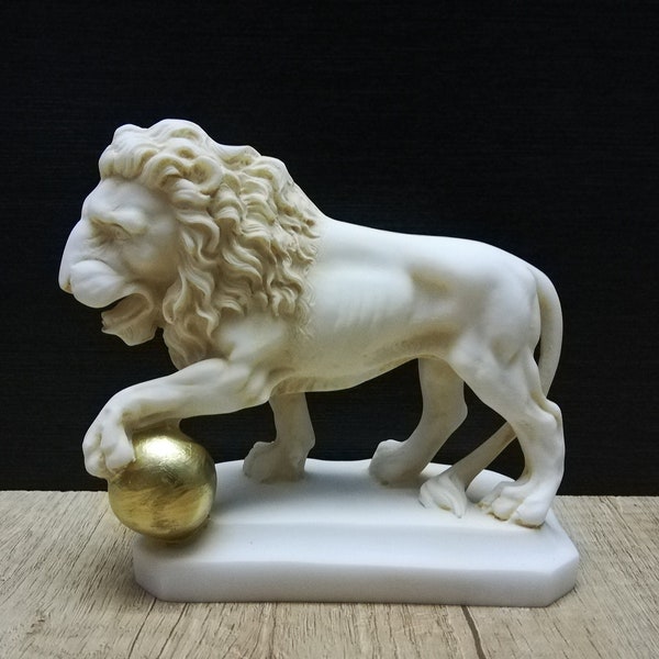 Lion and Ball Statue Etsy