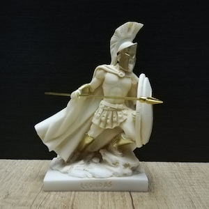 Leonidas Statue Ancient Greek Spartan King Greek Warrior 16cm-6.3in Alabaster Handmade Sculpture  Free Shipping - Free Tracking Number