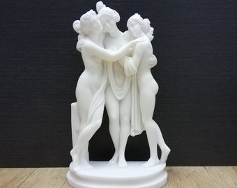 The Three Graces - Charites 24.5cm-9.64In Ancient Greek Statue Museum Copy Alabaster Handmade Sculpture Free Shipping - Free Tracking Number