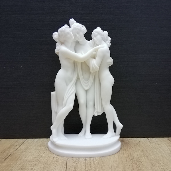 The Three Graces - Charites 24.5cm-9.64In Ancient Greek Statue Museum Copy Alabaster Handmade Sculpture Free Shipping - Free Tracking Number