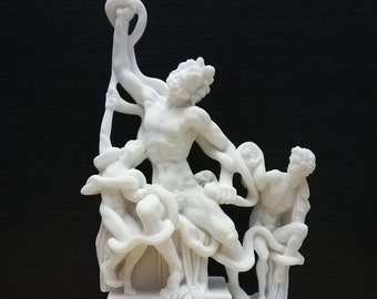 Laocoön and his sons Ancient Greek Museum Copy 29cm-11.41in Handmade Marble & Cast Alabaster Sculpture Free Shipping - Free Tracking Number