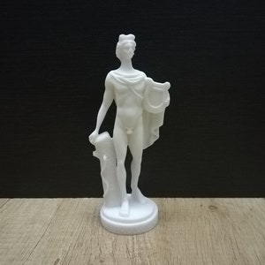 Apollo - Greek Roman God of Music Alabaster Handmade sculpture 6.3in - 16cm Free Shipping - Free Tracking Number