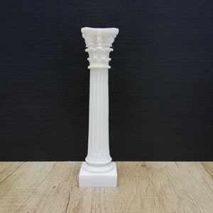 Corintian Column Ancient Greek Architecture 20,5cm-8.07in Alabaster Handmade Sculpture Free Shipping - Free Tracking Number