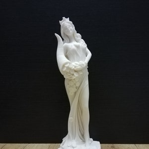 Fortuna Goddess Of Wealth Tyche Statue 11.41in - 29cm Alabaster Handmade Sculpture Free Shipping - Free Tracking Number