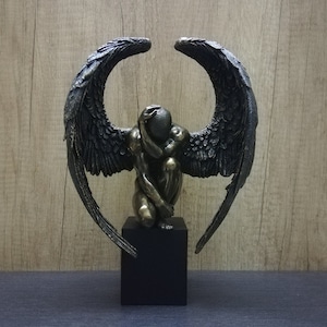 Bronze Oxidation Angel Statue: Vintage Veronese Design Home Decor