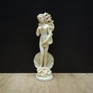 Birth of Goddess Aphrodite 21cm-8.26in Greek Goddess Venus Alabaster Handmade-Handpainted Sculpture  Free Shipping - Free Tracking Number