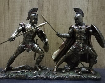 Estatua de bronce de Aquiles contra Héctor - Decoración de mitología griega