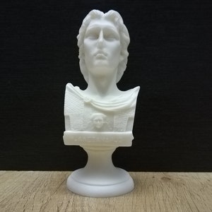 Alexander The Great Bust Head - A King Of Macedonian  14cm-5.51in Alabaster Handmade Statue Free Shipping - Free Tracking Number