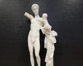 Hermes Of Praxiteles Statue Ancient Greek Roman God 24.5cm - 9.64In Alabaster Handmade Statue Free Shipping - Free Tracking Number