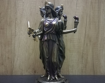 Hecate, goddess of magic 29.5cm - 11.61in Ancient Greek Mythology Unique Details Bronze Color Free Shipping - Free Tracking Number