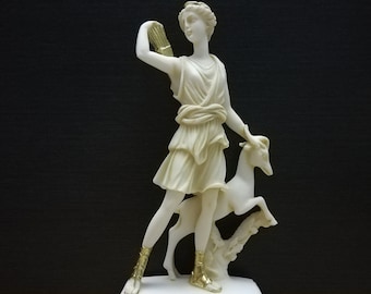 弓を持つアルテミス 古代ギリシャ・ローマの狩猟の女神 高さ22cm（8.66