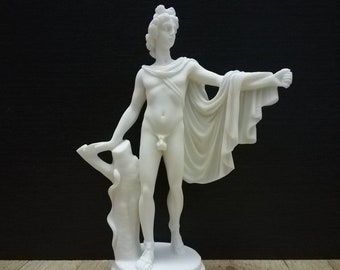 Scultura in alabastro di Apollo fatta a mano: statua del dio greco-romano (24 cm)